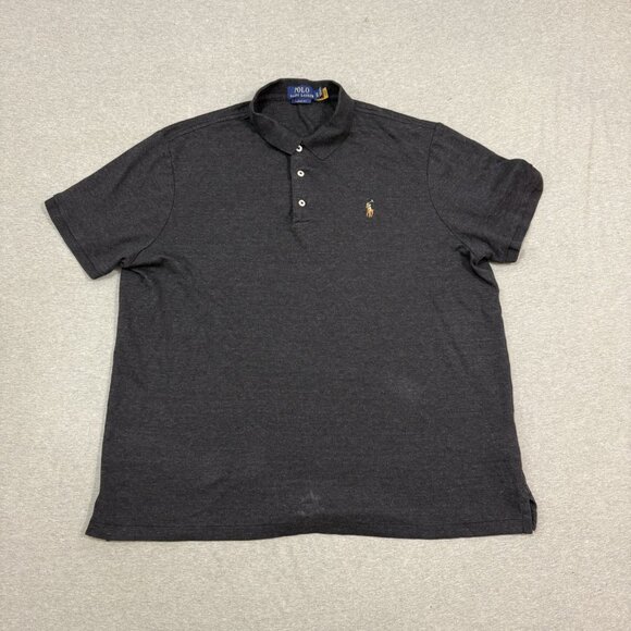 Polo Ralph Lauren Short Sleeve Polo Shirt Black Men’s XL Classic Fit Flesh Pony - Picture 1 of 7